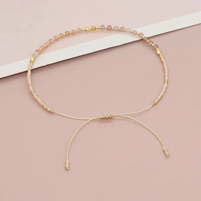 Pulseras de cuentas pequeñas para mujer de hilo